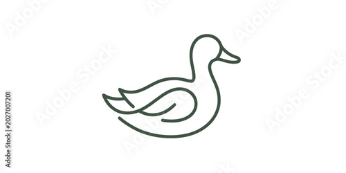 Minimalist Duck Line Art Vector