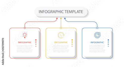 Steps business data visualization timeline process infographic template . Business infographic template design icons 3 options or steps. 