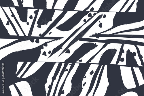 Abstract lines and dots navy neutral background . Unique collage contemporary print. Nature silhouette Fashionable template for design