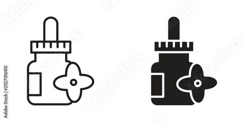 Cuadro en lienzo Bach flowers icon with editable stroke and solid design vectors