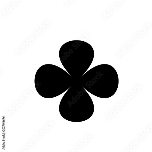 Flower petal vector icon isolated on white background.