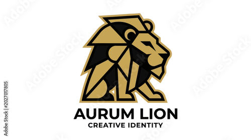 Εκτύπωση καμβά Geometric Lion Logo - Aurum Lion Creative Identity