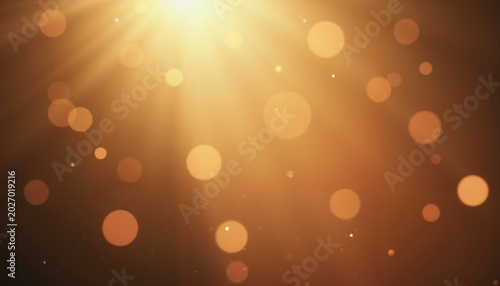 Golden bokeh lights sparkling in a warm ambiance