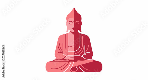 Stylized meditating figure with closed eyes