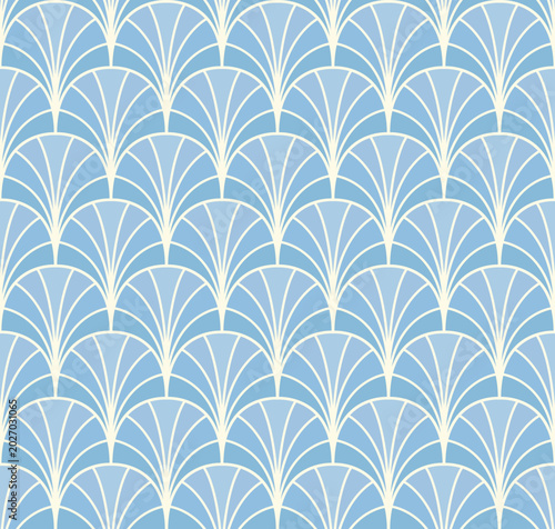 Decorative abstract art deco seamless pattern. Retro linear vector background.