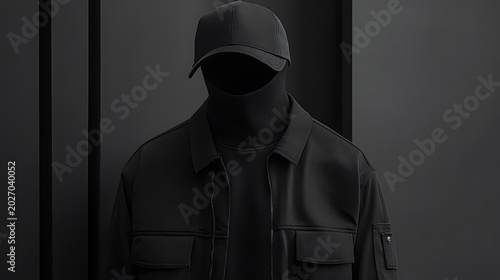 Minimalist black coat fabric texture fashion high resolution picture