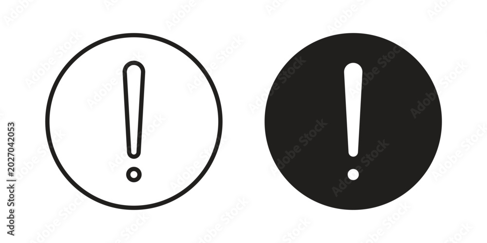 Obraz na płótnie Exclamation interface icon with editable stroke and solid design vectors