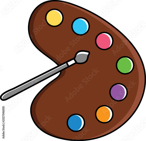 palette with brushes