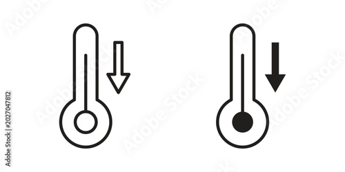 Photos Low Temperature icon with editable stroke and solid design vectors