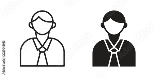 Man icon with editable stroke and solid design vectors