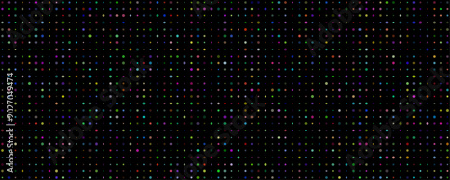 Canvas Print Colorful Dot Pattern Background On Black With A Mix Of Hues For Playful And Crea