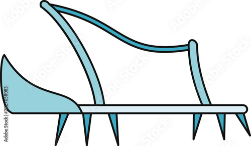 Quadro em tela Crampon for mountaineering activities featuring sharp spikes providing grip on i