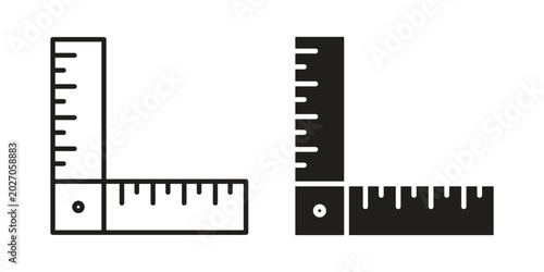 Fotografija Ruler combined icon with editable stroke and solid design vectors