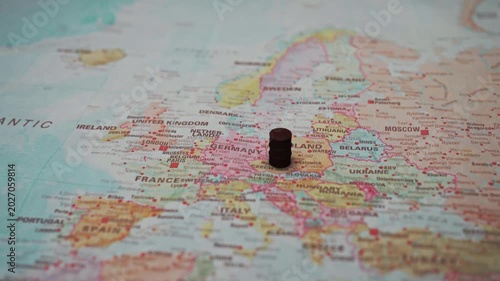 Oil barrel placed on Europe map.