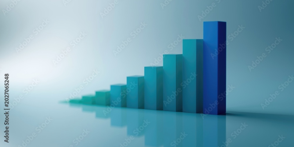 Fototapeta premium Bar graph depicting growth trend in corporate earnings