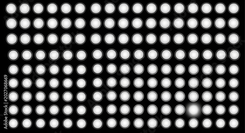 Photos Close-up of LED Light Panel with Circular Dots.