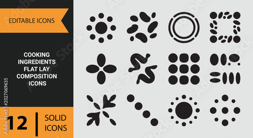 Fresh Cooking Ingredients Arrangement Collection for Culinary Preparation and Food Styling Concepts