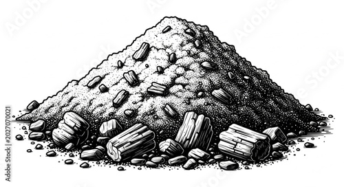 Bild auf Leinwand Pile of Gravel and Small Rocks for Construction and Landscaping.
