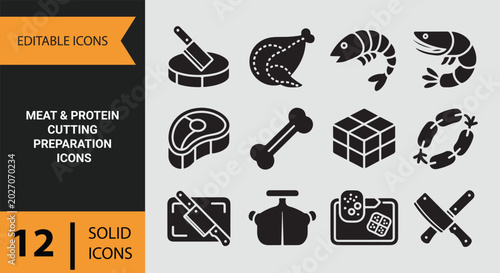 Meat Preparation Collection Featuring Protein Cutting and Rustic Culinary Workflow Inspirations