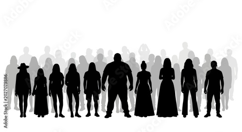 Photos Silhouettes of people standing together.