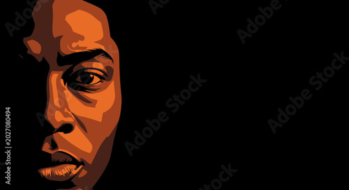 Bild auf Leinwand Closeup of a mans face portrait.