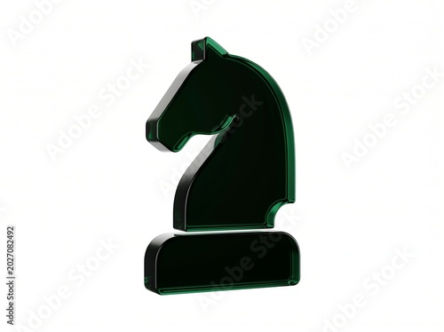 Elegant Green Glass Chess Knight Piece Symbolizing Strategy and Success in Games