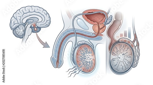 Male Infertility Testosterone Deficiency Illustration