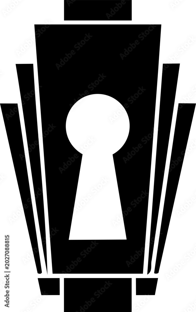 Naklejka premium Ornate Antique Keyhole Vector