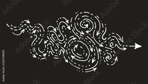 Photos Huge collection of hand drawn swirly arrows and spiral doodles in a sketchy line