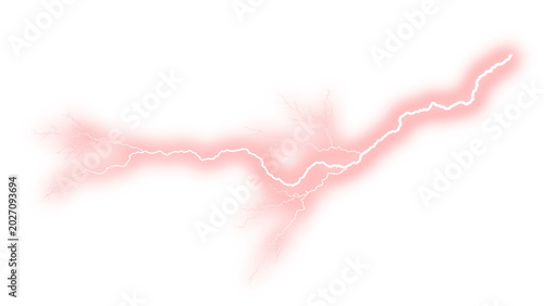 Obraz na płótnie Pink lightning bolt with glowing electric aura, powerful energy discharge, abstr