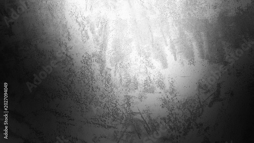 Dark vignette white plaster wall texture background, grunge spotlight surface