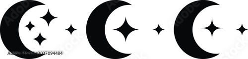 Photos Half moon icon outline filled symbol sign night crescent vector illustration des