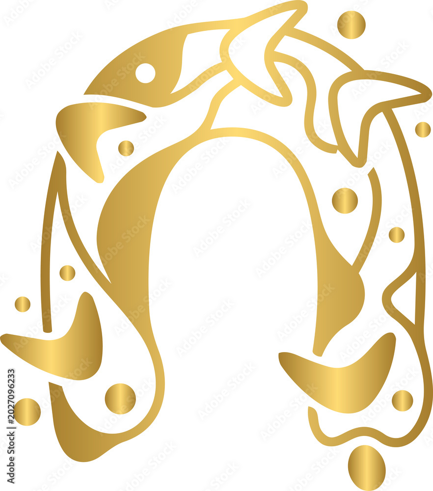 Obraz premium Golden Modern Arch Geometric Abstract Illustration