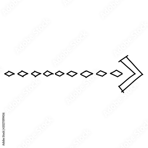 Tablou pe pânză Architectural Access Arrow Diamond Dashed Sketch