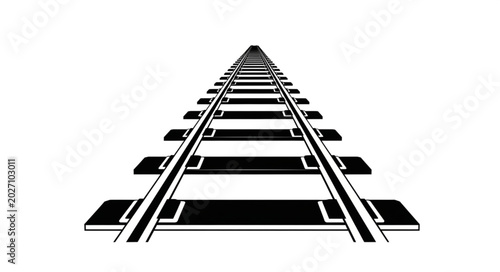 Railroad Track Leading into the Distance.