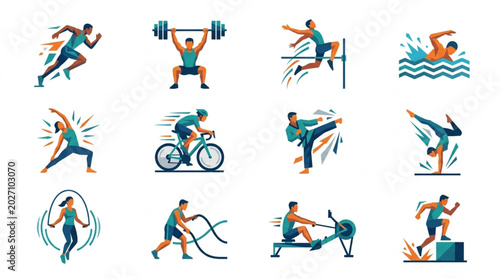 Fotografia Collection of Diverse Athletes Engaged in Various Sports Activities