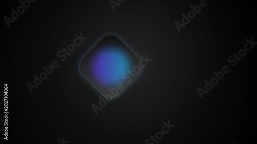 Abstract glowing square on black background for modern designs