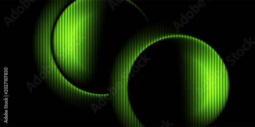 A blurry logo and ball with a green and acid yellow gradient for a tech sphere or future background with a halo..
