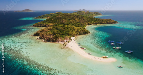 Foto Palawan ditaytayan island sandbar tropical paradise aerial view