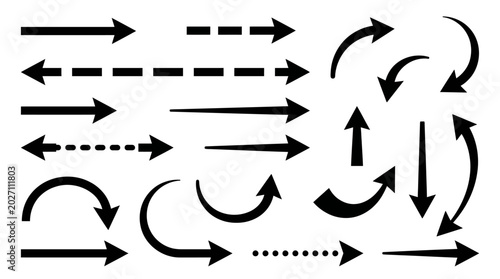 Foto Collection of various black arrows.