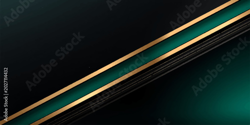 Fotografija Abstract luxury dark background with diagonal emerald green stripe enclosed by d