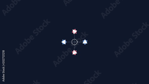 Abstract compass design with arrows on dark background