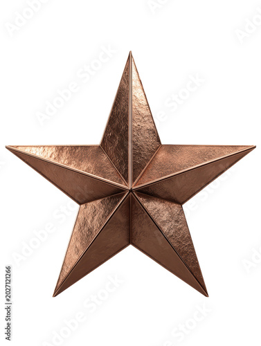 Star Copper Metal Sculpture for Awards and Decor Display
