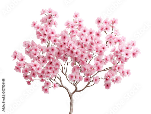 Cherry Blossom Pink Flowers on Branches for Spring Decor