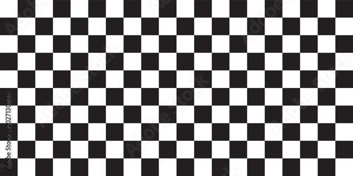 Tableau sur toile A classic black and white checkerboard pattern with alternating squares creating a simple, repeating geometric grid