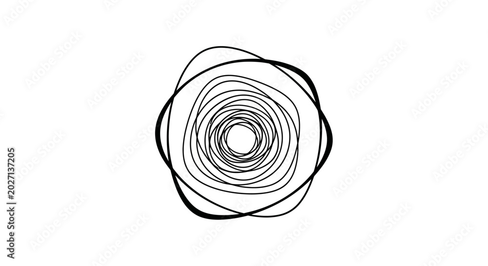 Fototapeta premium Abstract Hand Drawn Scribble Spiral Circle Shape