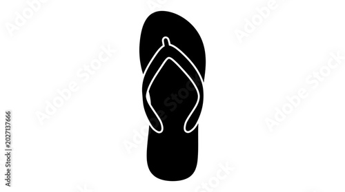Foto Flip flop silhouette on a white background