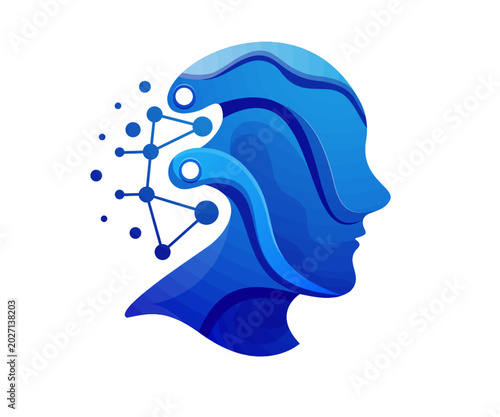 Minimal woman head silhouette 