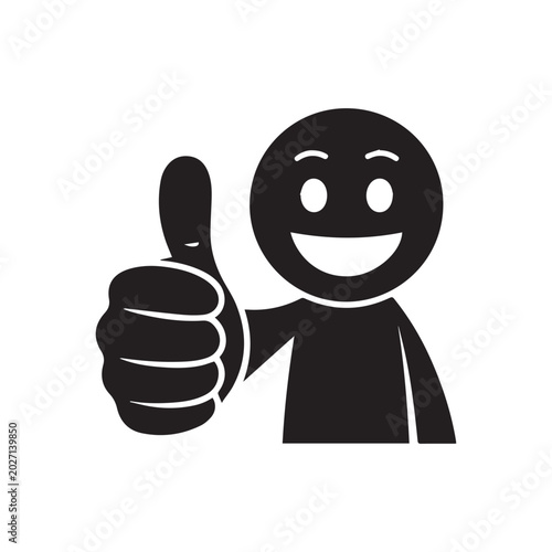 Thumbs Up Smiley Icon – Positive Feedback and Approval Symbol