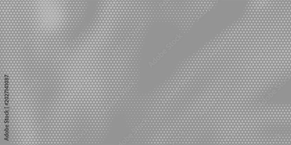 Fototapeta premium Hexagon halftone gradient texture. Abstract black grunge background. Geometric retro halftone tech wallpaper. Fading wavy hexagonal pattern backdrop. Vector vanishing honeycomb grunge bitmap overlay